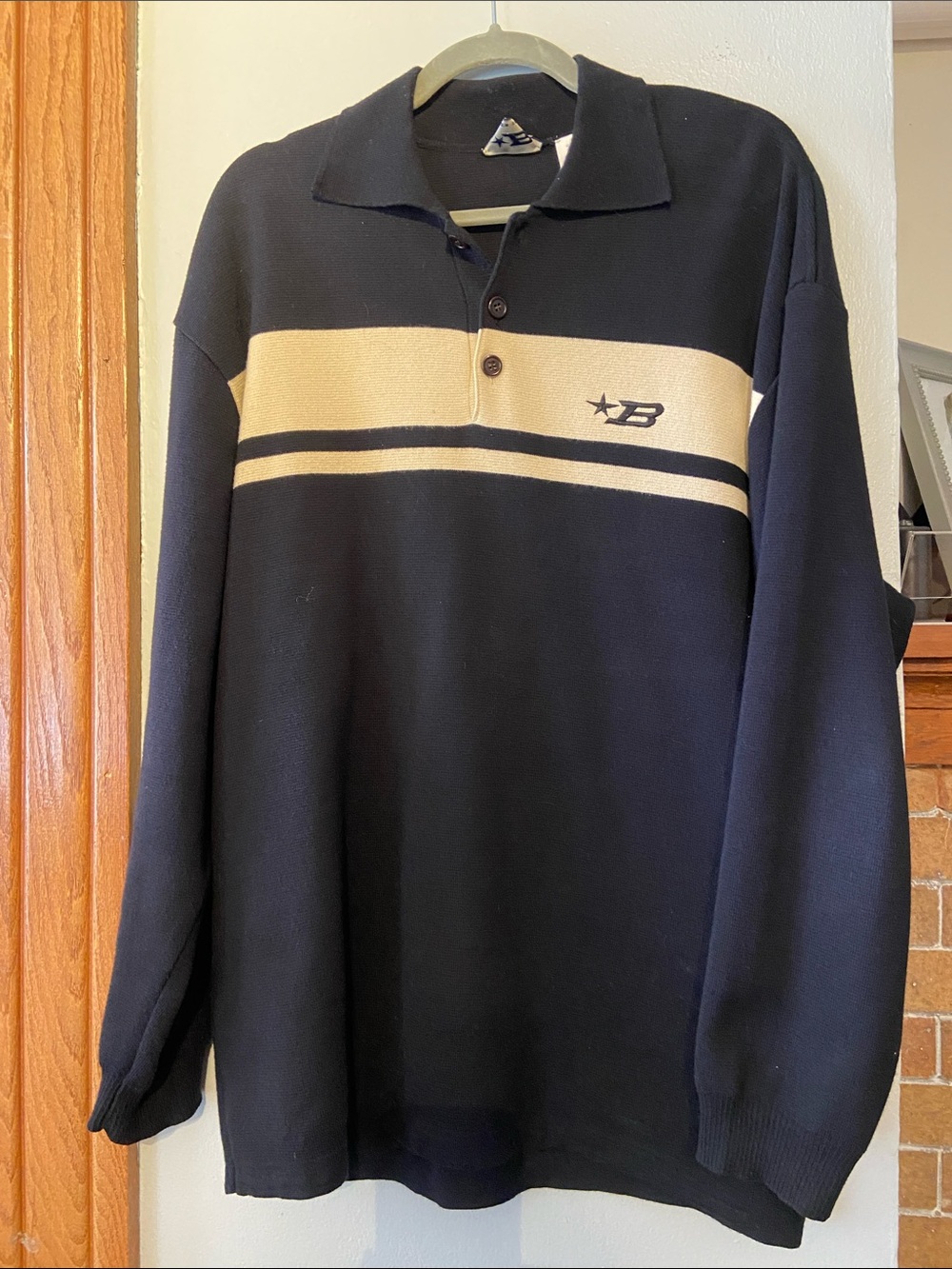 Bogner Sports vintage men’s XL ski apres-ski sweater. Black and cream EUC